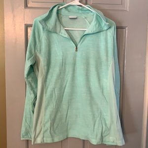 Mint green 1/4 zip fleece pullover